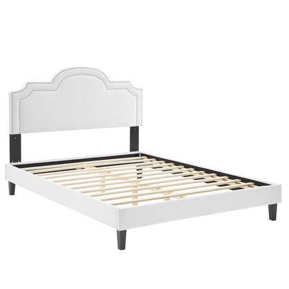 Aviana Performance Velvet King Bed in White