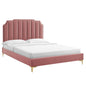 Colette Performance Velvet King Platform Bed by Modway