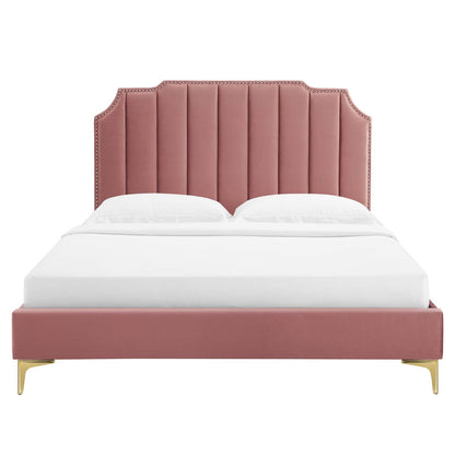Colette Performance Velvet King Platform Bed by Modway