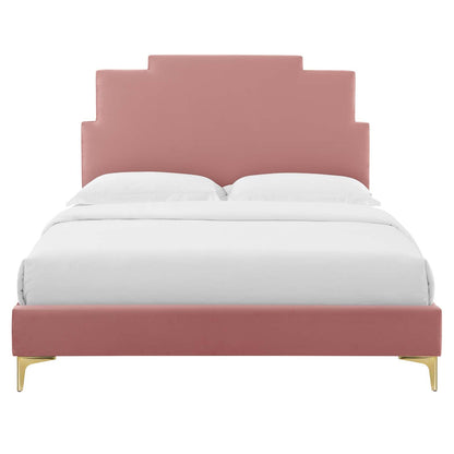 Lindsey Performance Velvet Twin Platform Bed by Modway