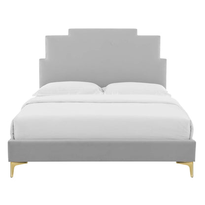 Lindsey Performance Velvet Twin Platform Bed by Modway