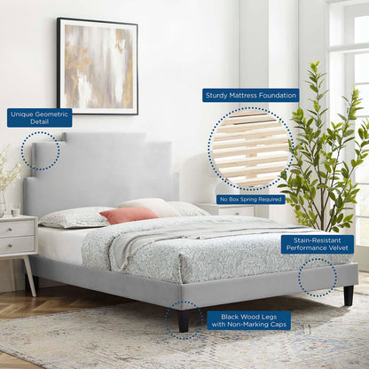 Lindsey Performance Velvet Twin Platform Bed