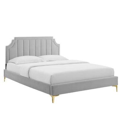 Sienna Performance Velvet Twin Platform Bed by Modway