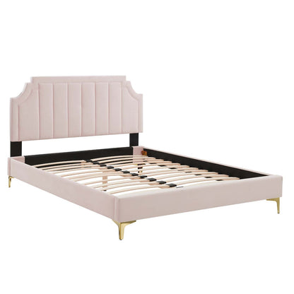 Sienna Performance Velvet Twin Platform Bed by Modway