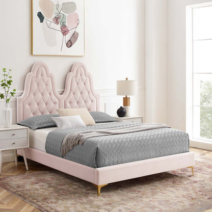 Alexandria Tufted Performance Velvet Twin Platform Bed by Modway