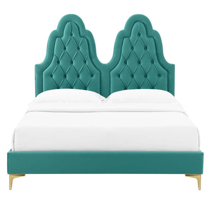 Alexandria Tufted Performance Velvet King Platform Bed by Modway