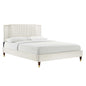 Zahra Channel Tufted Queen Platform Bed