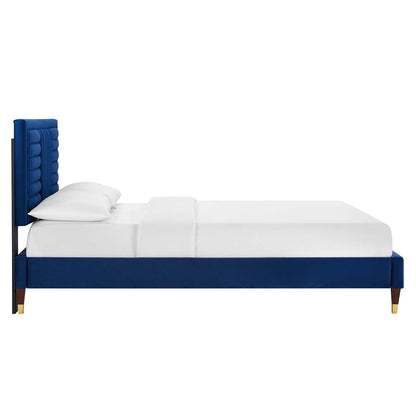 Sofia Channel Tufted Performance Velvet Queen Platform Bed by Modway