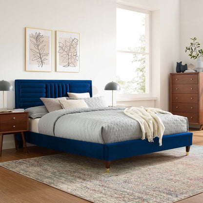 Sofia Channel Tufted Performance Velvet Queen Platform Bed by Modway