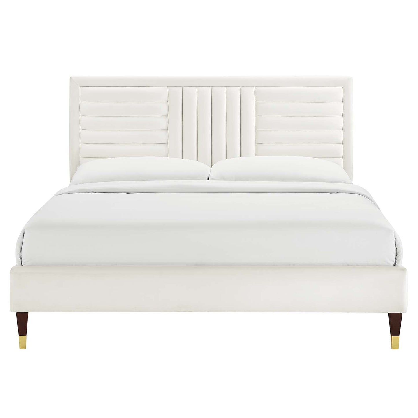 Sofia Channel Tufted Performance Velvet Queen Platform Bed by Modway