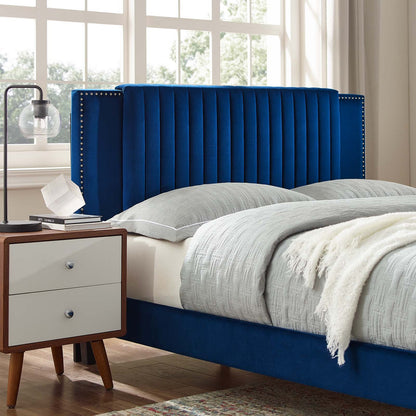 Zahra Channel Tufted Performance Velvet Queen Platform Bed by Modway