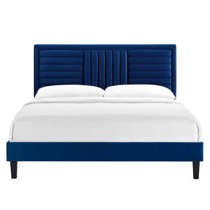 Sofia Channel Tufted Performance Velvet Queen Platform Bed by Modway