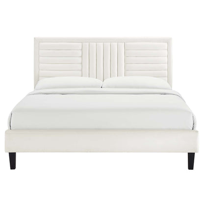 Sofia Channel Tufted Performance Velvet Queen Platform Bed by Modway