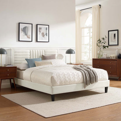 Sofia Channel Tufted Performance Velvet Queen Platform Bed by Modway