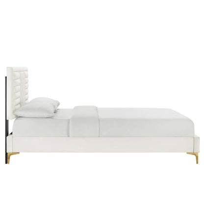 Sofia Channel Tufted Performance Velvet Queen Platform Bed by Modway