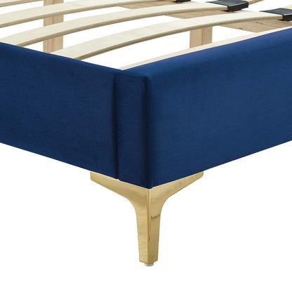 Yasmine Channel Tufted Performance Velvet Queen Platform Bed by Modway