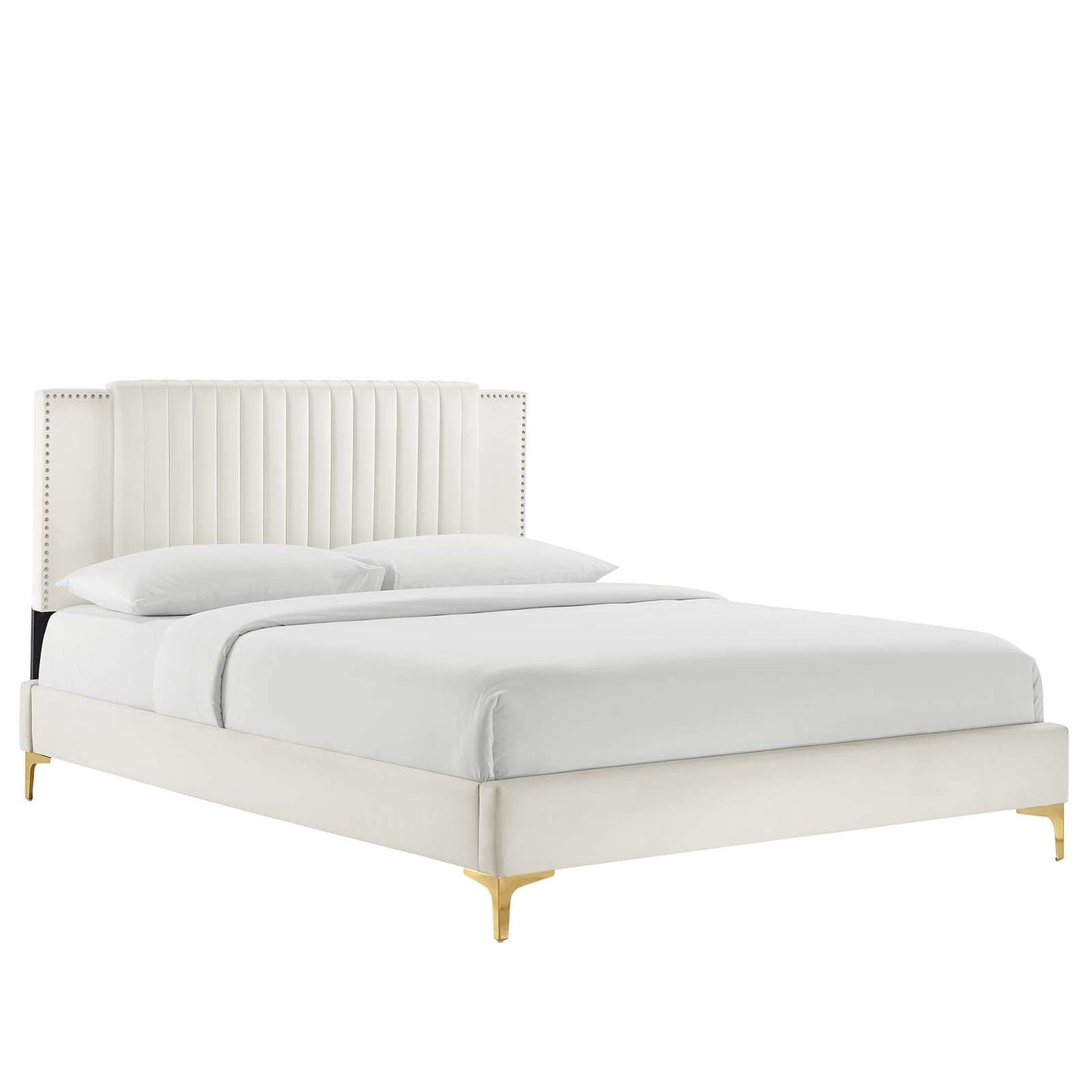 Zahra Channel Tufted Performance Velvet Twin Platform Bed by Modway