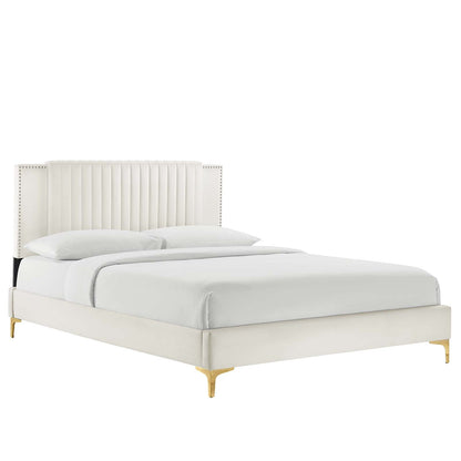 Zahra Channel Tufted Performance Velvet Twin Platform Bed by Modway