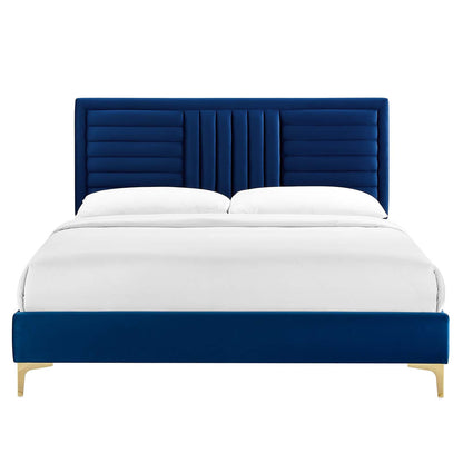 Sofia Channel Tufted Performance Velvet Twin Platform Bed by Modway