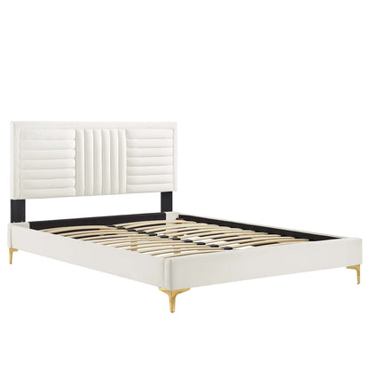 Sofia Channel Tufted Performance Velvet Twin Platf