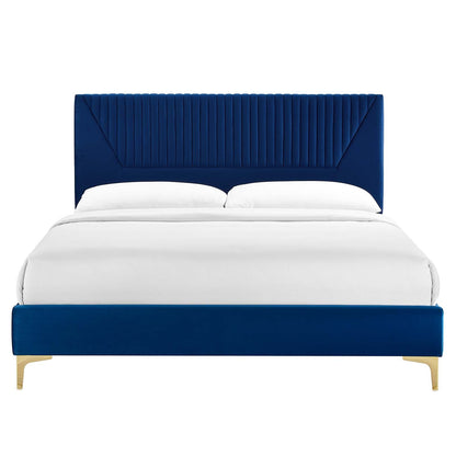 Yasmine Channel Tufted Performance Velvet Twin Platform Bed by Modway