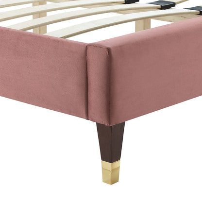 Zahra Channel Tufted Performance Velvet Twin Platform Bed by Modway