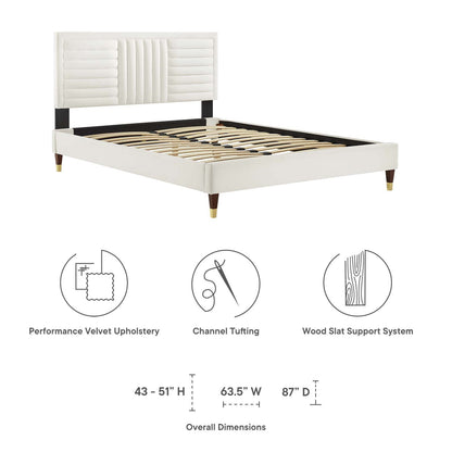 Sofia Channel Tufted Performance Velvet Twin Platf