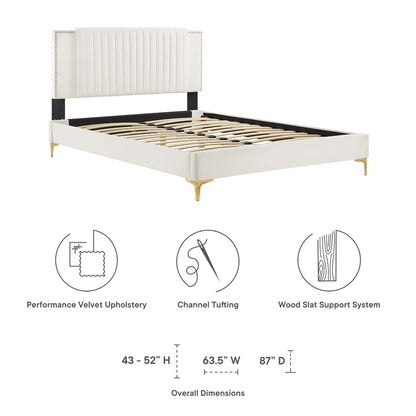 Zahra Channel Tufted Performance Velvet Full Platform Bed by Modway