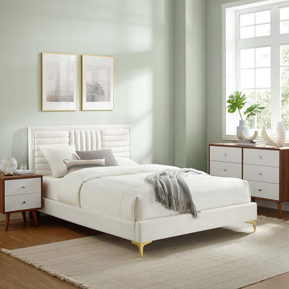 Sofia Channel Tufted Performance Velvet Full Platform Bed by Modway