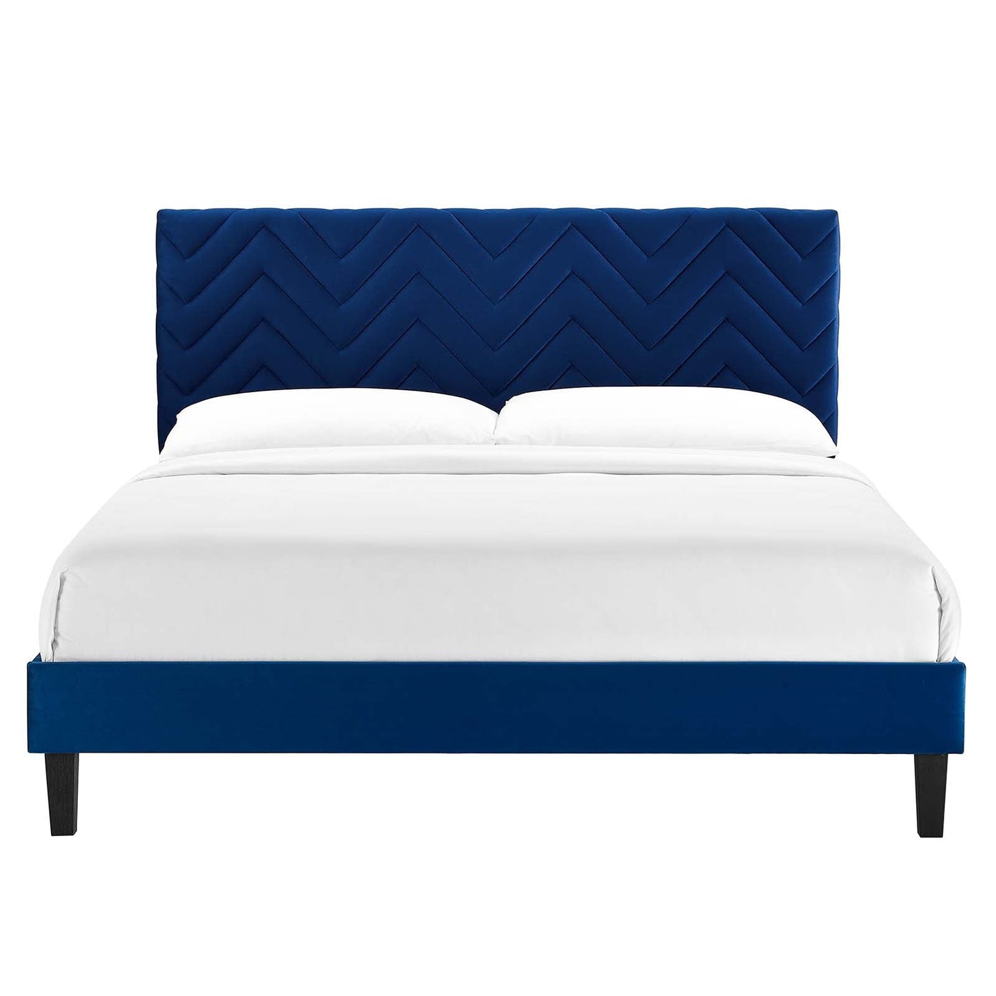 Leah Chevron Tufted Performance Velvet Full Platform Bed by Modway