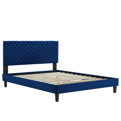 Leah Chevron Tufted Performance Velvet Full Platform Bed by Modway