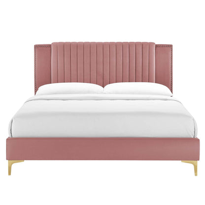 Zahra Channel Tufted Performance Velvet King Platform Bed by Modway