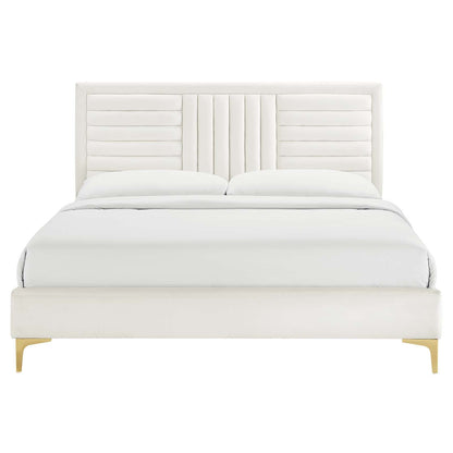 Sofia Channel Tufted Performance Velvet King Platform Bed by Modway