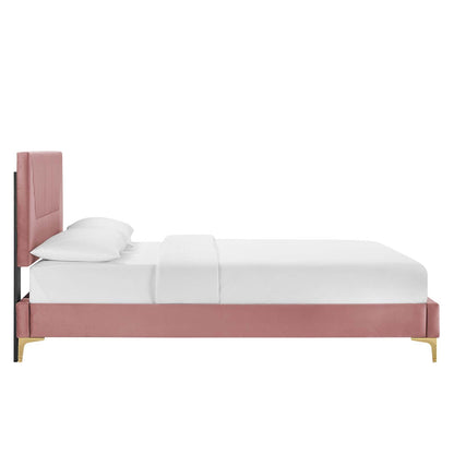 Yasmine Channel Tufted Performance Velvet King Platform Bed by Modway