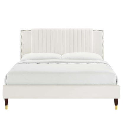 Zahra Channel Tufted Performance Velvet King Platform Bed by Modway