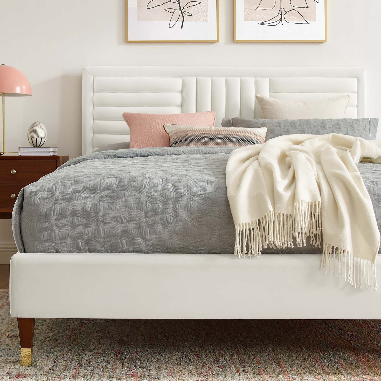 Sofia Channel Tufted Performance Velvet King Platform Bed by Modway