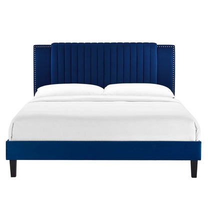Zahra Channel Tufted Performance Velvet King Platform Bed by Modway