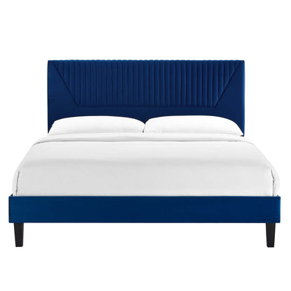 Yasmine Channel Tufted Performance Velvet King Platform Bed by Modway