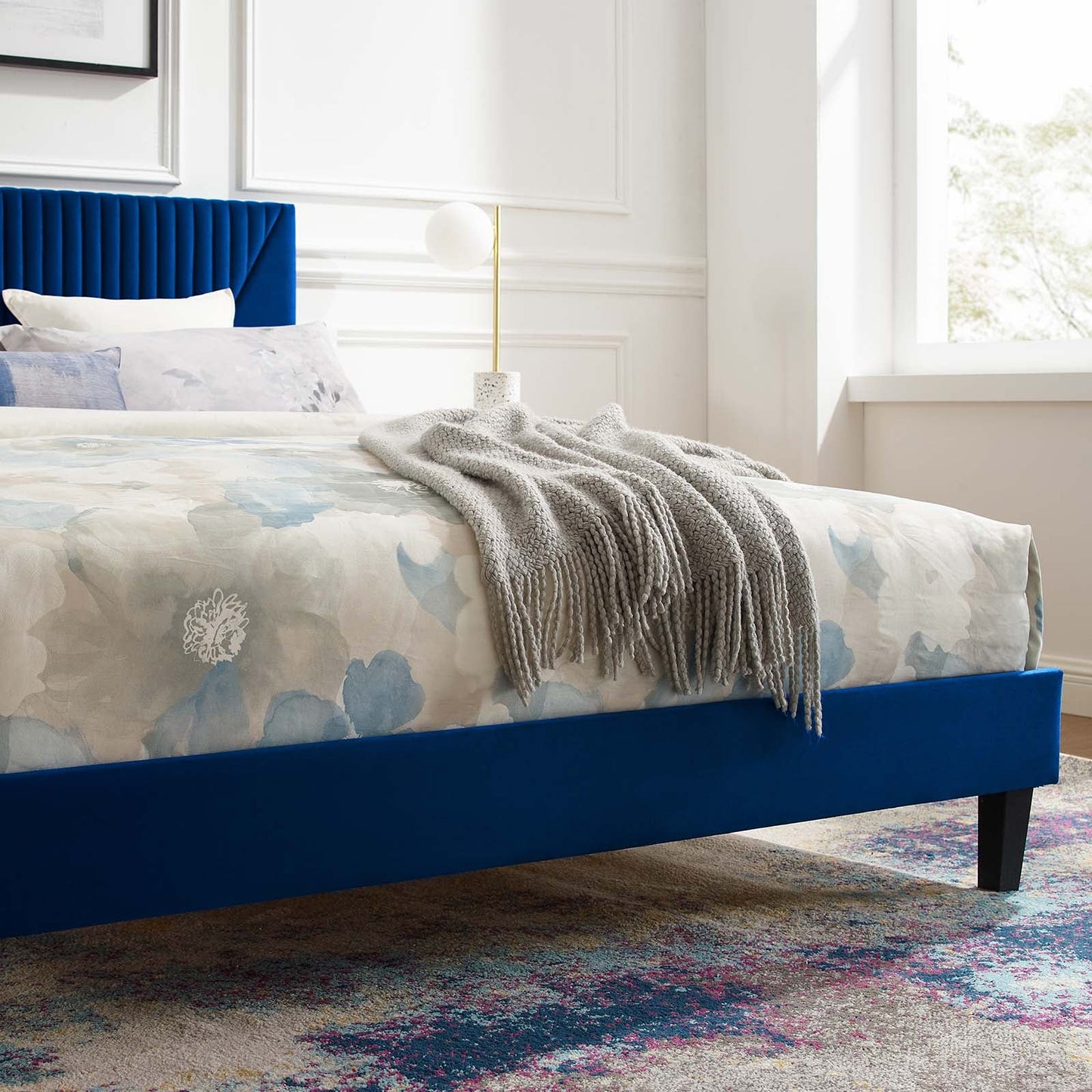Yasmine Channel Tufted Performance Velvet King Platform Bed by Modway