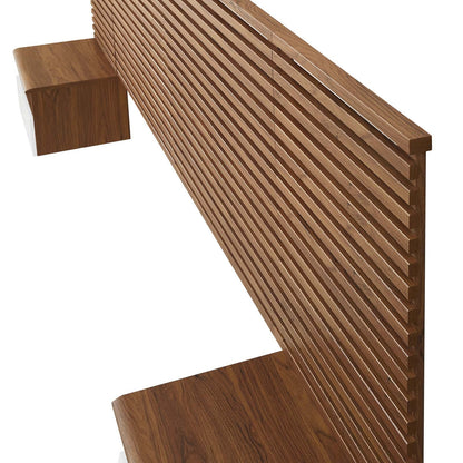 Render Wall Mount King Headboard and Modern Nightstands by Modway