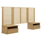 Render Wall Mount Twin Headboard and Modern Nightstands by Modway