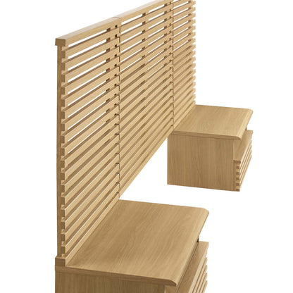 Render Wall Mount Twin Headboard and Modern Nightstands by Modway