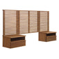 Render Wall Mount Twin Headboard and Modern Nightstands by Modway