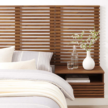 Render Wall Mount Twin Headboard and Modern Nightstands by Modway