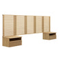 Render Wall Mount Queen Headboard and Modern Nightstands by Modway