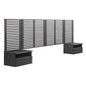 Render Wall Mount King Headboard and Modern Nightstands by Modway
