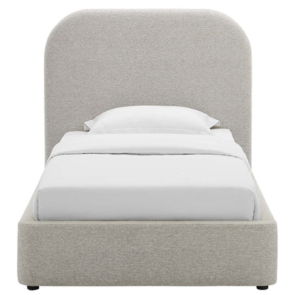 Keynote Upholstered Fabric Curved Twin Platform Bed by Modway
