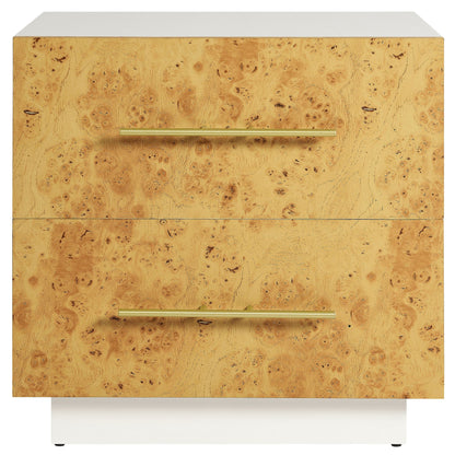 Abel 2-Drawer Burl Wood Nightstand by Modway