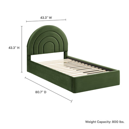 Solana Arched Performance Velvet Twin Platform Bed by Modway