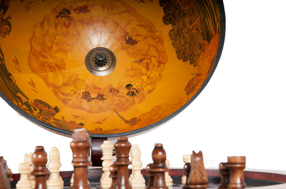 Red Globe 13 inches with chess holder